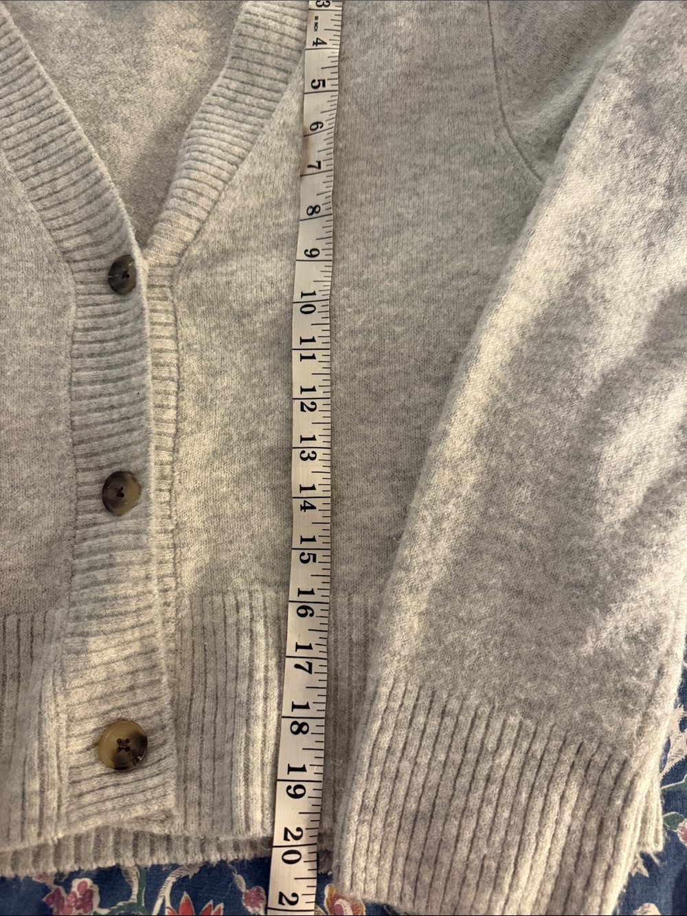 CeCe Light Beige V-Neck Button Front Cardigan - Picture 3 of 5